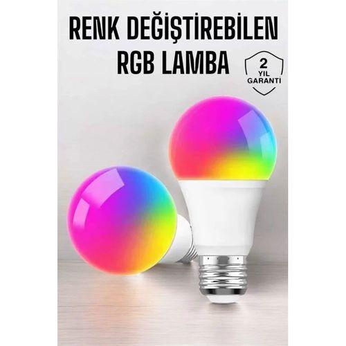 Renk Değiştirebilen Rgb Işıklı Led Ampul A+enerji 15 Watt Led Işık