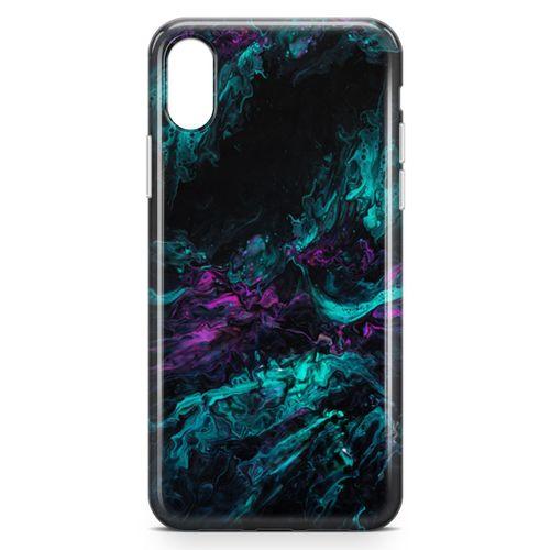 Apple iPhone XS Max Kılıf Dağılmış Mürekkep Arka Kapak Koruma Desenli Full Koruyucu