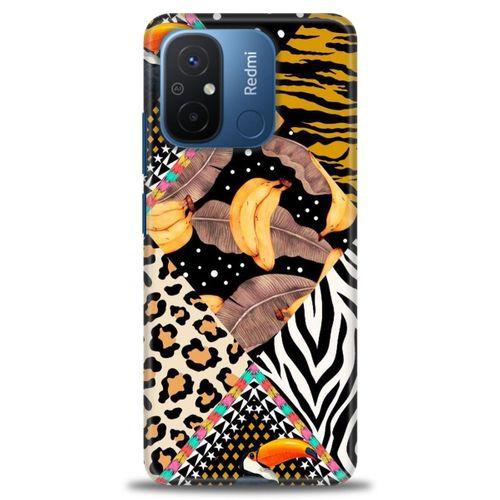 Xiaomi Redmi 12C Kılıf HD Baskılı Kılıf - Muz Papağan + Tam Ekran Koruyucu