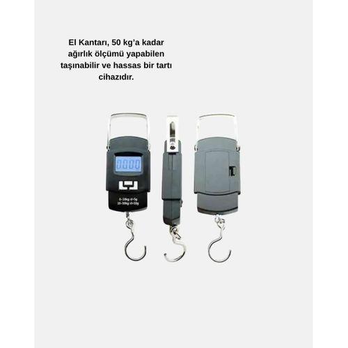 Portatif Dijital El Kantarı – Bavul, Kargo Ve Paket Tartı Cihazı 50 Kg