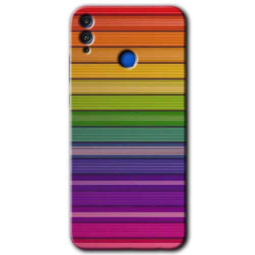 Honor 8c Kılıf HD Desen Baskılı Arka Kapak - Colorful Lines