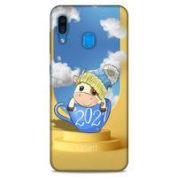 Samsung Galaxy A30 Kılıf FunnyMaX (3) Kapak Sarı Kupa Köpek