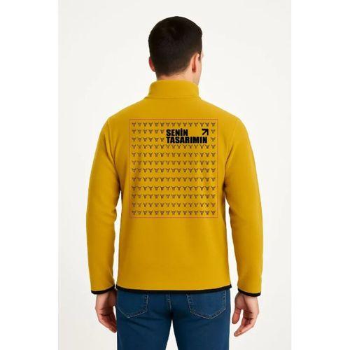 Ön Arka Polar Kazak Dik Yaka - Sarı