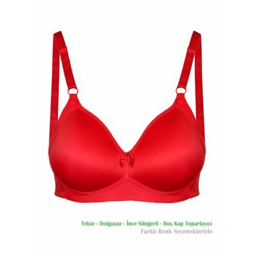 Alışveriş Meydanı Kadın Kırmızı Toparlayıcı Küçültücü Balensiz Boş Kap Sütyen