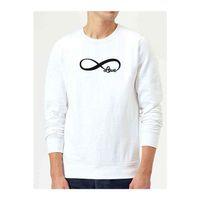 Sonsuzluk Love Black Baskılı Beyaz Erkek Sweatshirt
