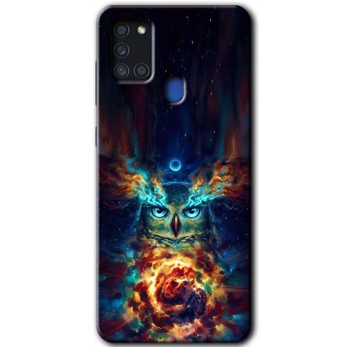 Galaxy A21s Kılıf HD Desen Baskılı Arka Kapak - Ballı Baykuş