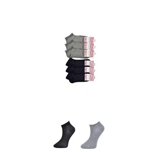 Siyah Ve Gri Kadın Bilek Çorap 6 Çift