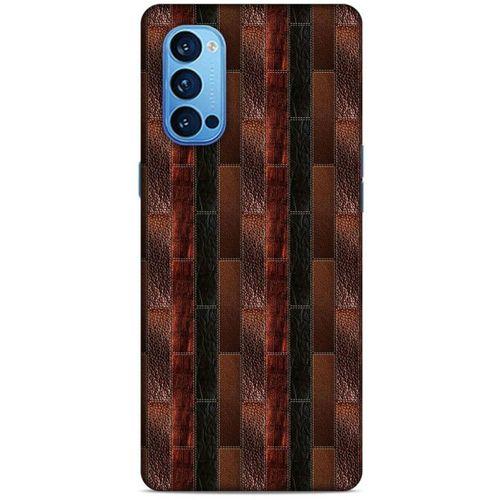 Oppo Reno 4 Pro Kılıf Patchwork (8) Baskılı Kılıf Siyah Kahverengi
