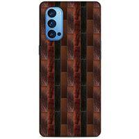 Oppo Reno 4 Pro Kılıf Patchwork (8) Baskılı Kılıf Siyah Kahverengi