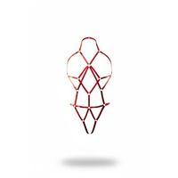 Kırmızı Body Harness Metal Halka Detaylı Çapraz Bantlı - Brf1082