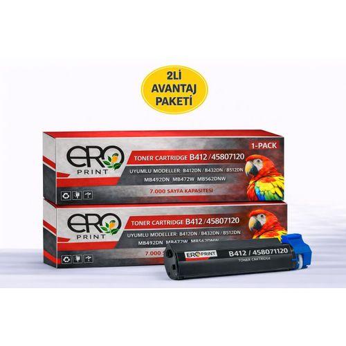 Oki B412dn Muadil Toner - 7000 Sayfalık - İkili Avantaj Paket