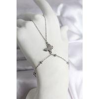 316L Çelik Gümüş Renk Kelebek Model Kadın Şahmeran