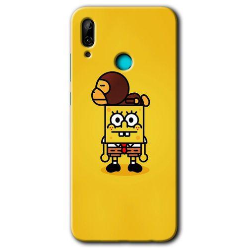 Huawei P smart 2019 Kılıf Baskılı Kapak - Sünger Bob +Tam Kaplayan Mat Seramik