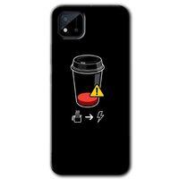 Potkal Hediye Fabrikası Realme C11 Kılıf HD Desen Baskılı Arka Kapak - Coffee Battery