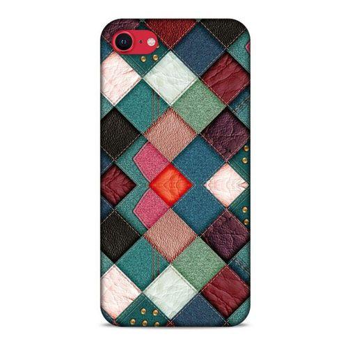 Apple iPhone SE 2020 Kılıf Patchwork (18) Telefon Kılıfları Pembe Yeşil