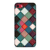 Apple iPhone SE 2020 Kılıf Patchwork (18) Telefon Kılıfları Pembe Yeşil