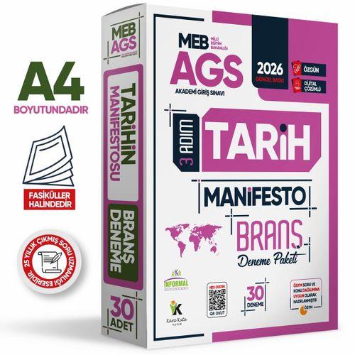 2026 MEB AGS TÜRKÇE-MATEMATİK-TARİH-COĞRAFYA-MEVZUAT 3 Adım 5li Manifesto 150 Adet Branş Deneme Seti