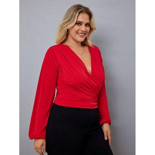 Kadın Uzun Kollu Kruvaze Yaka Sandy Bluz