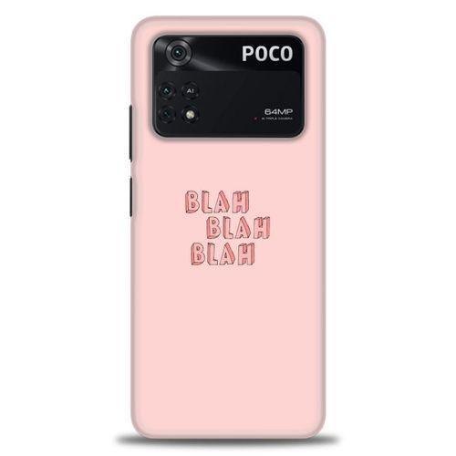 Xiaomi Poco M4 Pro 4G Kılıf HD Baskılı Kılıf - Blah Blah + Tam Ekran Koruyucu