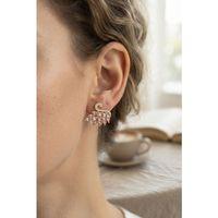 Pembe Zirkon Taşlı Gold Swan Kuğu Model Kadın Küpe