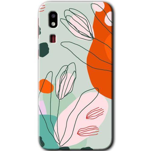 Galaxy A2 Core Kılıf HD Desen Baskılı Arka Kapak - Vektör Çiçekler