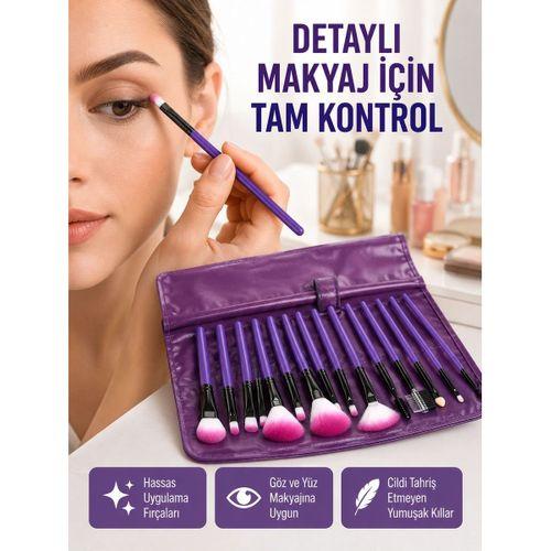 Fondöten, Allık Ve Far Uygulamalarına Uygun 12 Parça Makyaj Fırça Takımı Ergonomik Saplı