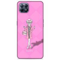 Huawei P40 Lite Kılıf FunnyMaX (21) Koruyucu Kapak Şeker Pembe Kedi