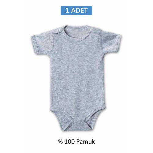 Gri Yarım Kol Body Zıbın 2-7 YAŞ Çocuklar İçin (1 ADET) Alttan Çıtçıtlı Özel Gereksinimli