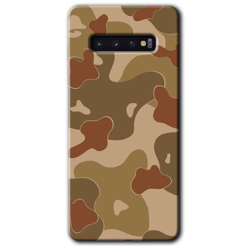 MRCİLETİSİM MRCİLETİSİM Samsung Galaxy S10 Kılıf HD Desen Baskılı Arka Kapak + Temperli Cam - Kamuflaj 10