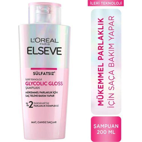 Elseve Glycolic Gloss Mükemmel Parlaklık için Bakım Yapan Şampuan [Glikolik Asit] 200ml