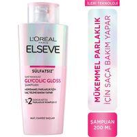 Elseve Glycolic Gloss Mükemmel Parlaklık için Bakım Yapan Şampuan [Glikolik Asit] 200ml