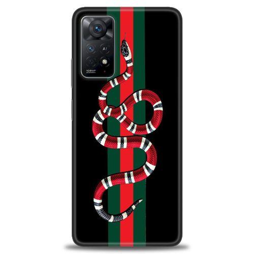 Xiaomi Redmi Note 11 Pro Kılıf HD Baskılı Kılıf - Kırmızı Yeşil Yılan + Tam Ekran Koruyucu