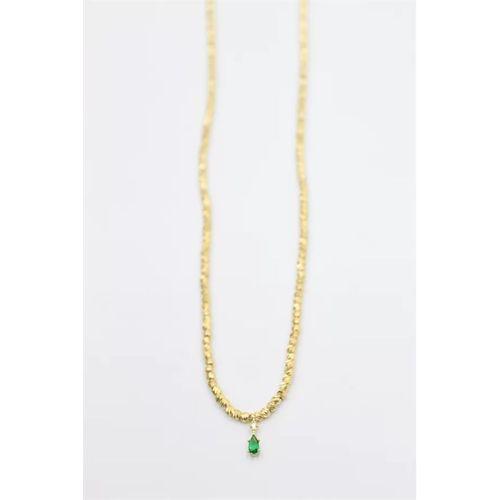 Dorika Taşlı Kolye - Altın