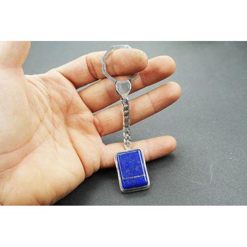 Lapis Taşlı 925 Ayara Gümüş Anahtarlık