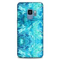 Mermer Desenli (36) Tema Glitter Kılıf Deniz Mavisi Samsung Galaxy S9 Kılıf