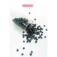 Dökme Cam Kum Boncuk Büyük Boy (6/0) 4 mm - 60 Gram - Siyah - BNC120