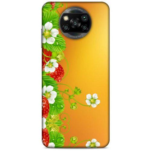 Lopard Xiaomi Redmi Poco X3 Uyumlu Kılıf Bahar (21) Koruyucu Kapak Çilek Ağacı