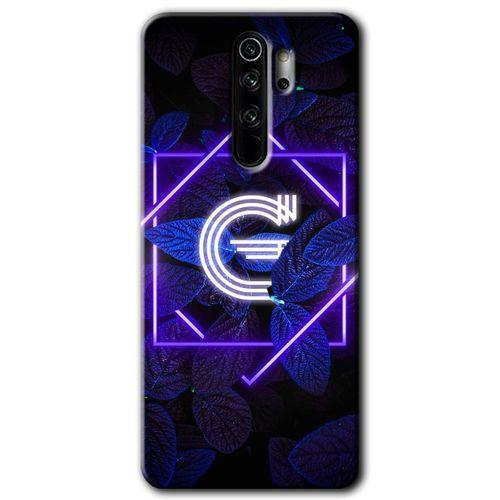 Potkal Hediye Fabrikası Xiaomi Redmi Note 8 Pro Kılıf HD Desen Baskılı Arka Kapak - Dark Neon Yaprak G Harfi