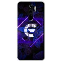 Potkal Hediye Fabrikası Xiaomi Redmi Note 8 Pro Kılıf HD Desen Baskılı Arka Kapak - Dark Neon Yaprak G Harfi