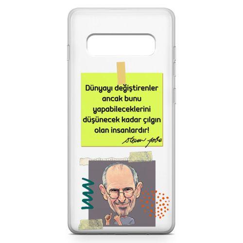 Samsung Galaxy S10 Kılıf Caps Steve Jobs Arka Kapak Koruma Desenli Full Koruyucu