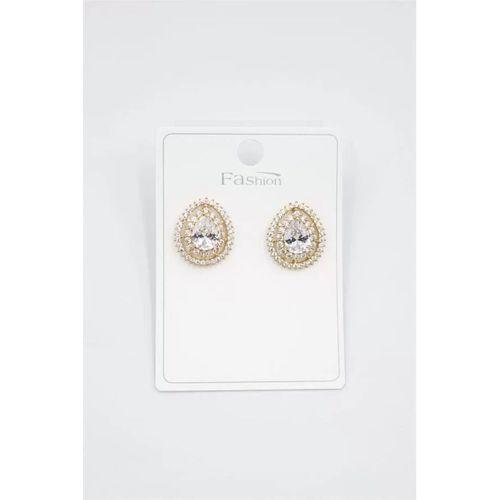 Damla Taşlı Küpe - Altın