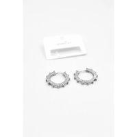 Baget Taşlı Küpe - Gümüş