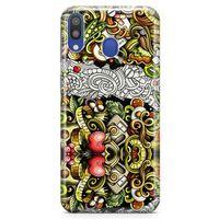 Samsung Galaxy M20 Kılıf Diyet Doodle Arka Kapak Koruma Desenli Full Koruyucu