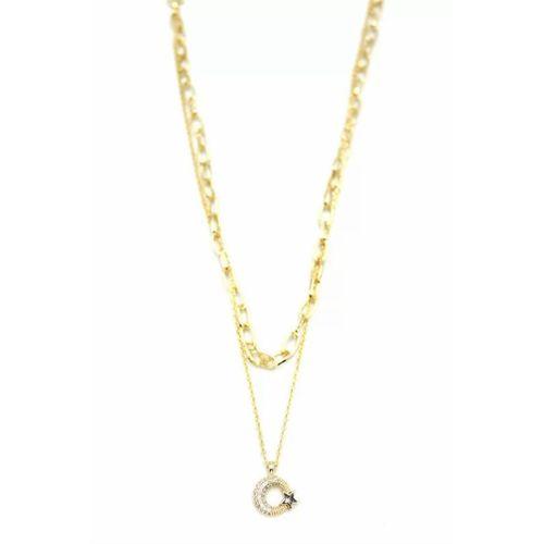 Çoklu Ay Yıldız Kolye - Altın