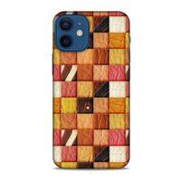 Apple iPhone 12 Mini Kılıf Patchwork (2) Kabı Turuncu Sarı