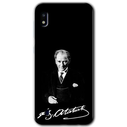 Samsung Galaxy A10 HD Baskılı Kılıf + 9D Tam Ekran Koruyucu - Atatürk İmza