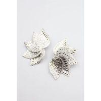 Metal Yaprak Küpe - Gümüş