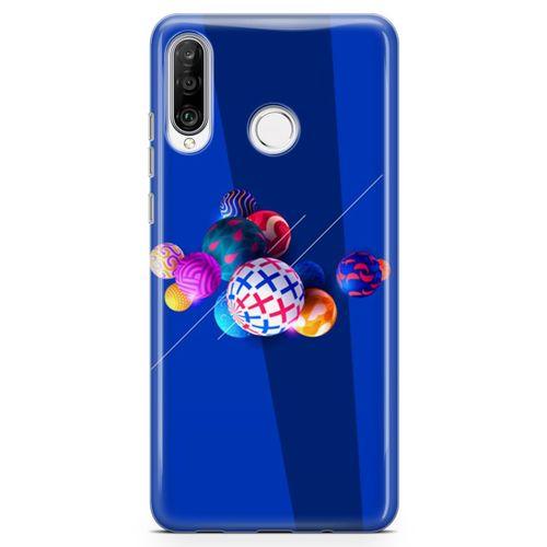 Huawei P30 Lite Kılıf 3D Toplar Arka Kapak Koruma Desenli Full Koruyucu