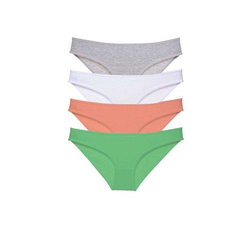 4 adet Süper Eko Set Likralı Kadın Slip Külot Gri Beyaz Pudra Yeşil