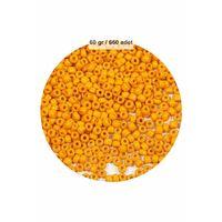 Turuncu Renk 4 mm Yaklaşık 660 adet / 60 gram Cam Boncuk Oya Yazma Bileklik ve Kolye